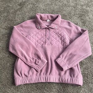 Pink Quilted Pullover Sweater